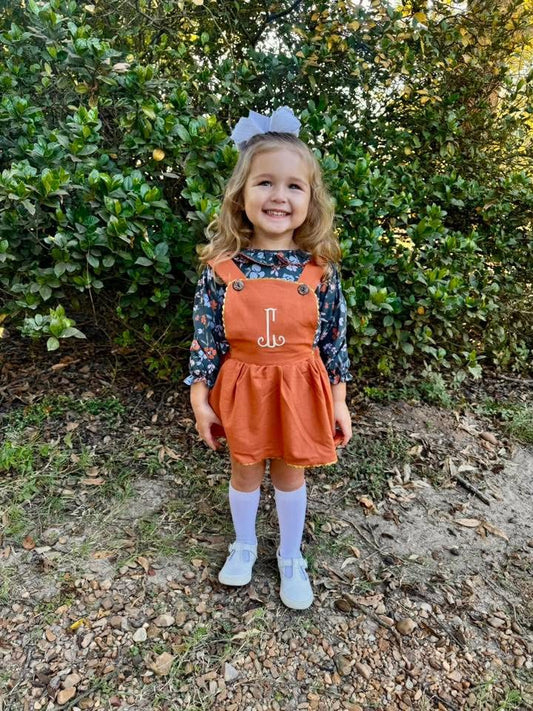 RTS: Briar Floral & Plaid- Girls 2pc Linen Bubble (Without Monogram)