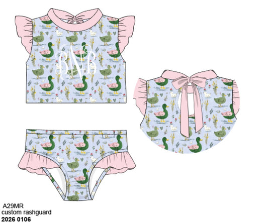 Pre Order 138: Walden Pond- Girls 2pc Rash Guard Swim