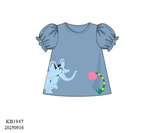 RTS: Book Shirts- Girls Elephant Shirt (No Monogram)