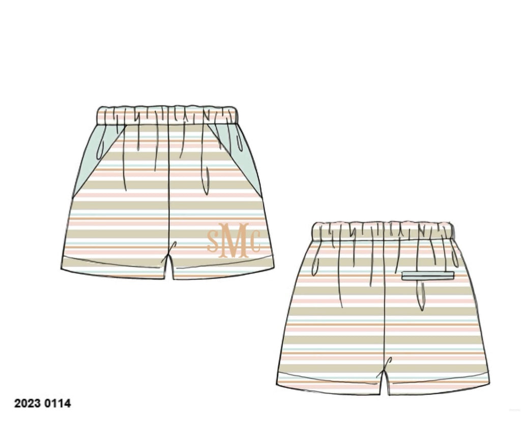 Pre Order 150: Mermaids & Rays- Dad/Mini Woven Traditional Swim Shorts