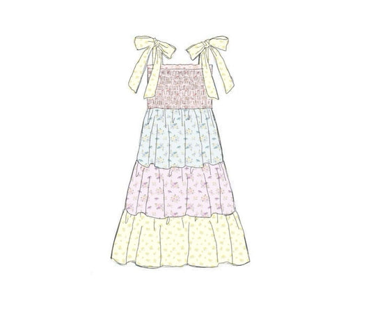 Pre Order 150: Tractors & Floral- Mom/Mini Woven Maxi Dress