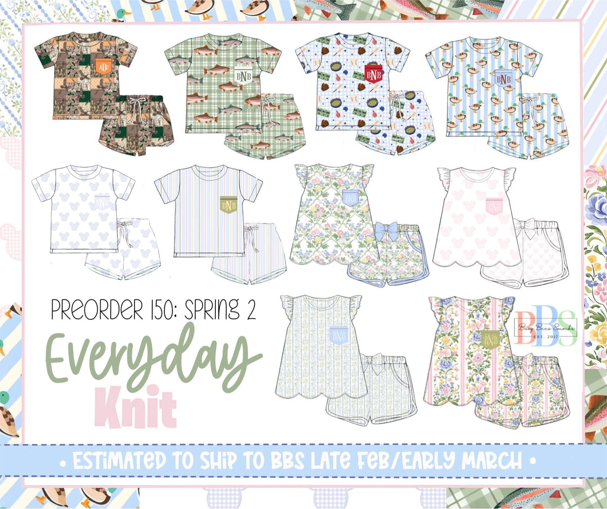 Pre Order 150: Simple Knits- Boys Camo Patchwork Shortie Set