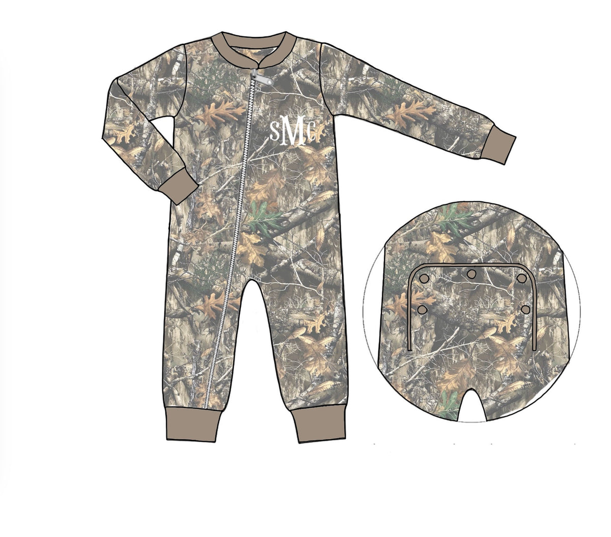 Camo Craze Flash Presale: Lounge- Unisex Woodland Bamboo 1pc Zip Up