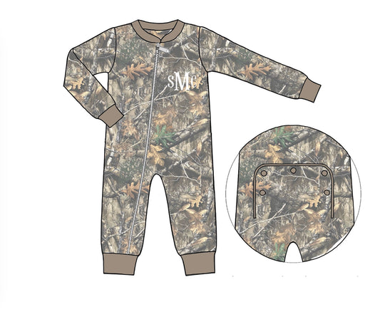 Camo Craze Flash Presale: Lounge- Unisex Woodland Bamboo 1pc Zip Up