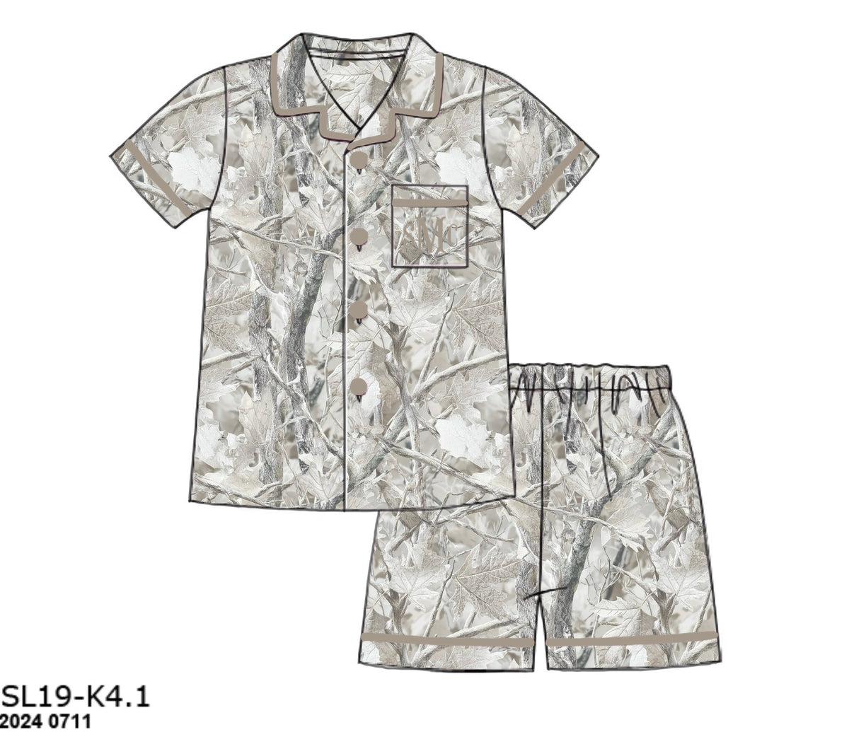 Camo Craze Flash Presale: Lounge- Mom/Mini Snow Bamboo Button Up Lounge Set