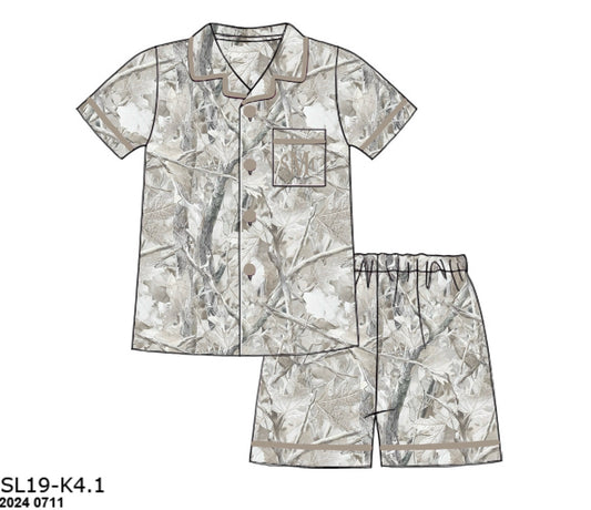 Camo Craze Flash Presale: Lounge- Mom/Mini Snow Bamboo Button Up Lounge Set