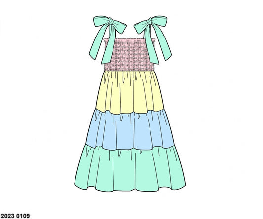 Pre Order 152: Colorblock- Mom/Mini Knit Maxi Dress