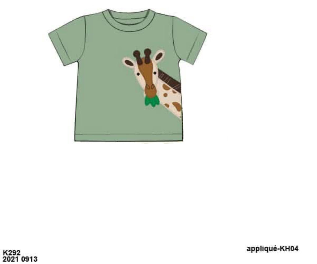 RTS: Critter Collection- Boys Giraffe Appliqué Shirt