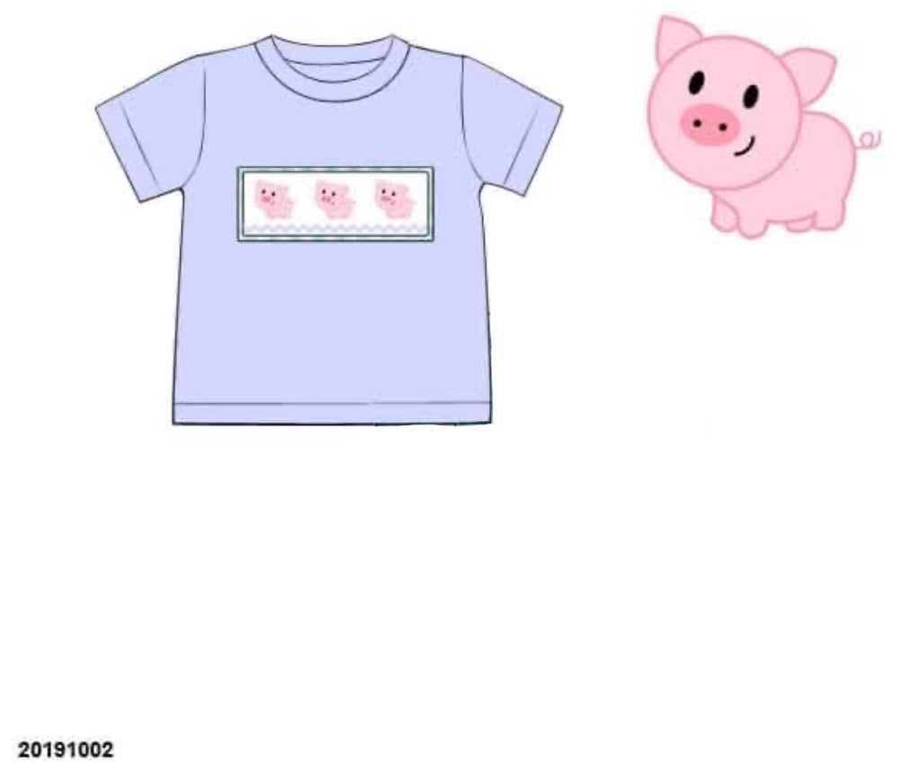 RTS: Critter Collection- Boys Smocked Pig Shirt