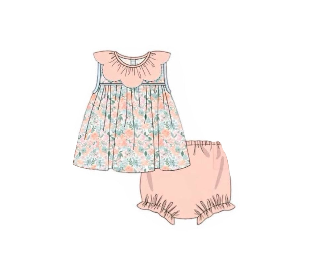 Special Pricing Presale: Finlee Floral- Girls Knit Bloomer Set