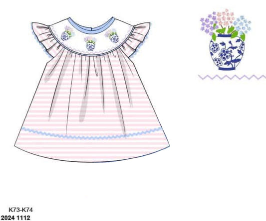 RTS: For the Girls- Smocked Ginger Jars Knit Shirt
