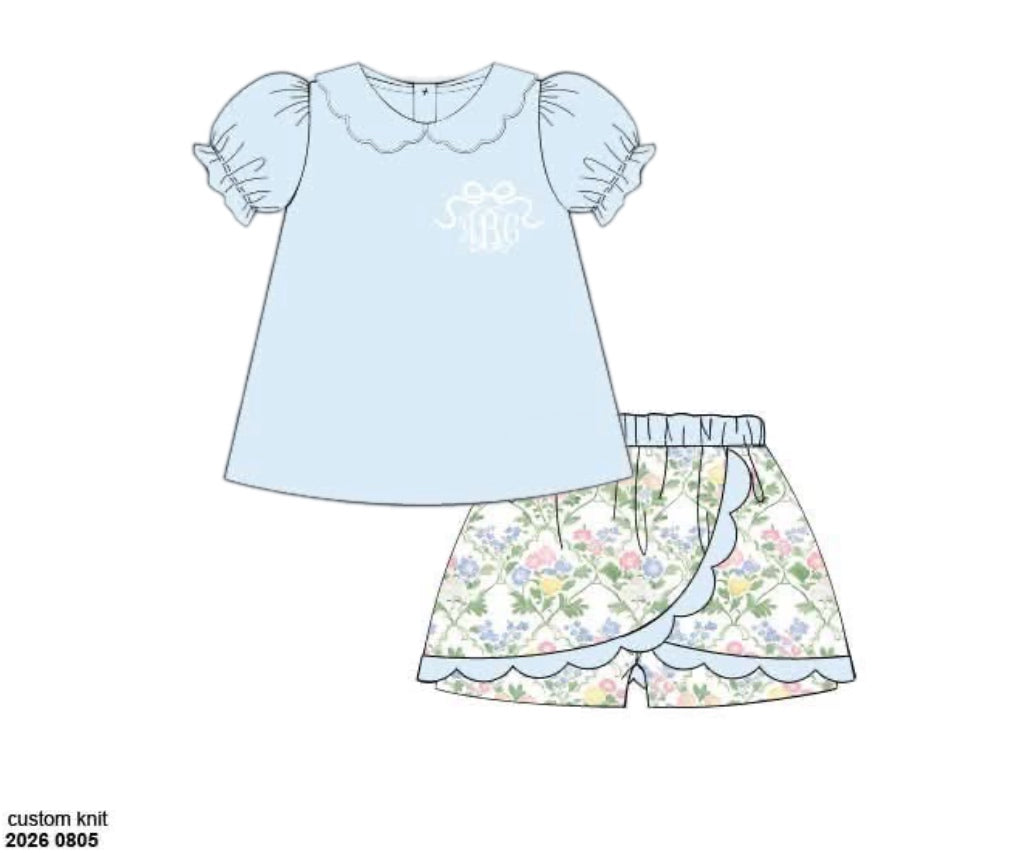 Special Pricing 2.0: Simple Knit Sets- Girls Mary Keene Floral Skort Set