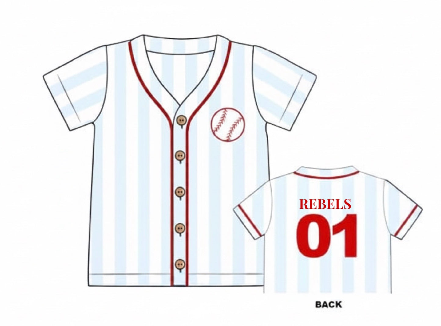 RTS: Play Ball!- Boys Knit Jersey "REBELS"