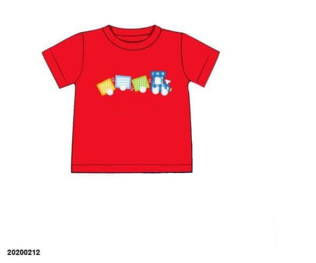 RTS: For the Boys- Train Appliqué Shirt