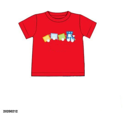 RTS: For the Boys- Train Appliqué Shirt