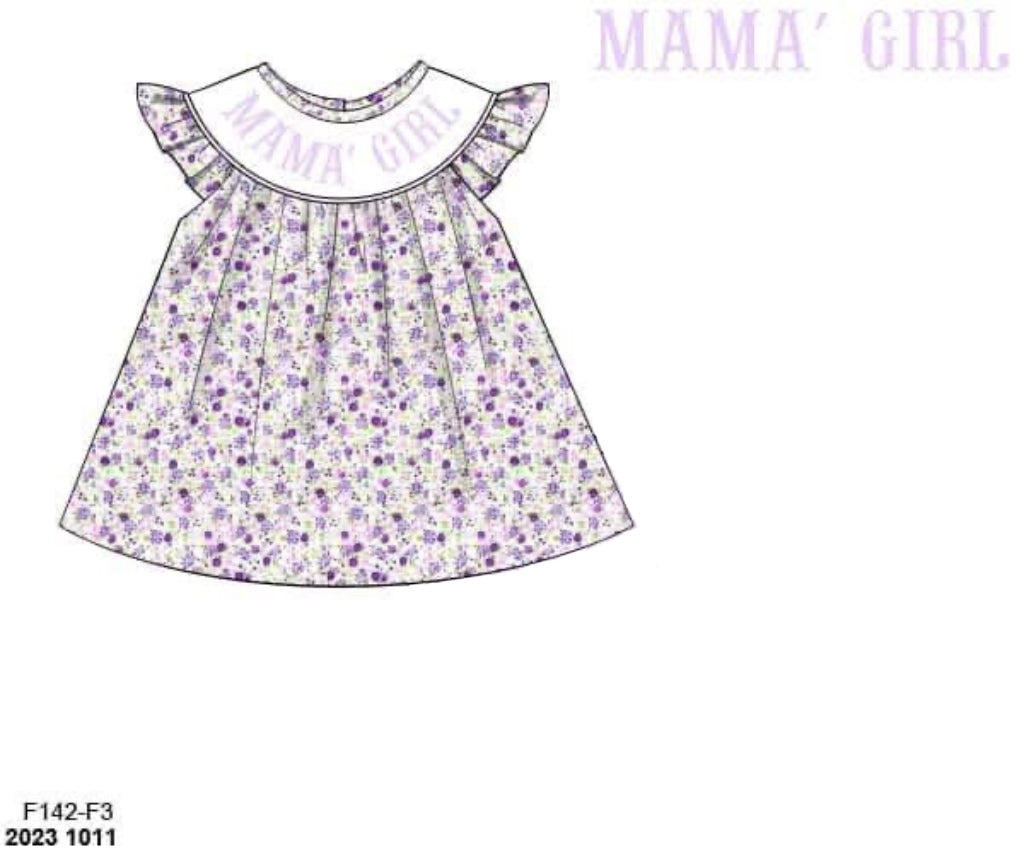 Pre Order 146: Name Smocks- Girls Lucy Floral Woven Bishop Shirt