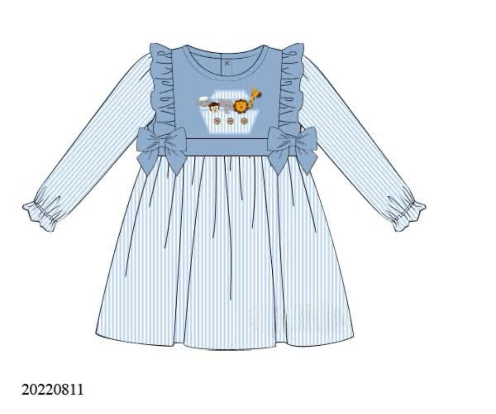 Pre Order 145: Noah's Ark- Girls Woven Dress