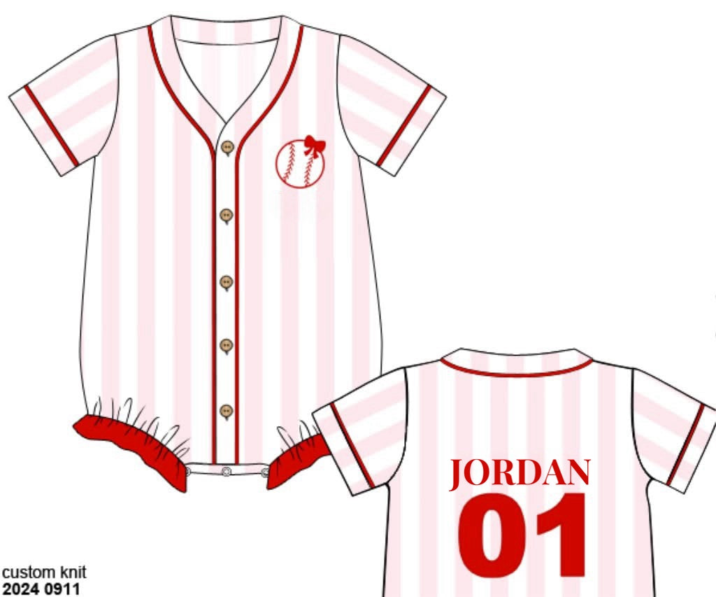 RTS: Play Ball!- Girls Knit Jersey Bubble "JORDAN"