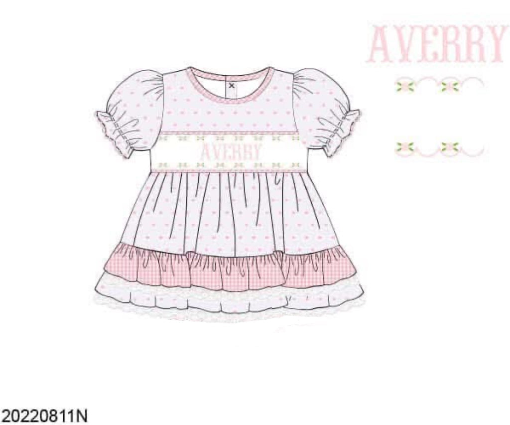 Pre Order 146: Name Smocks- Girls Smocked Flowers Woven Shirt