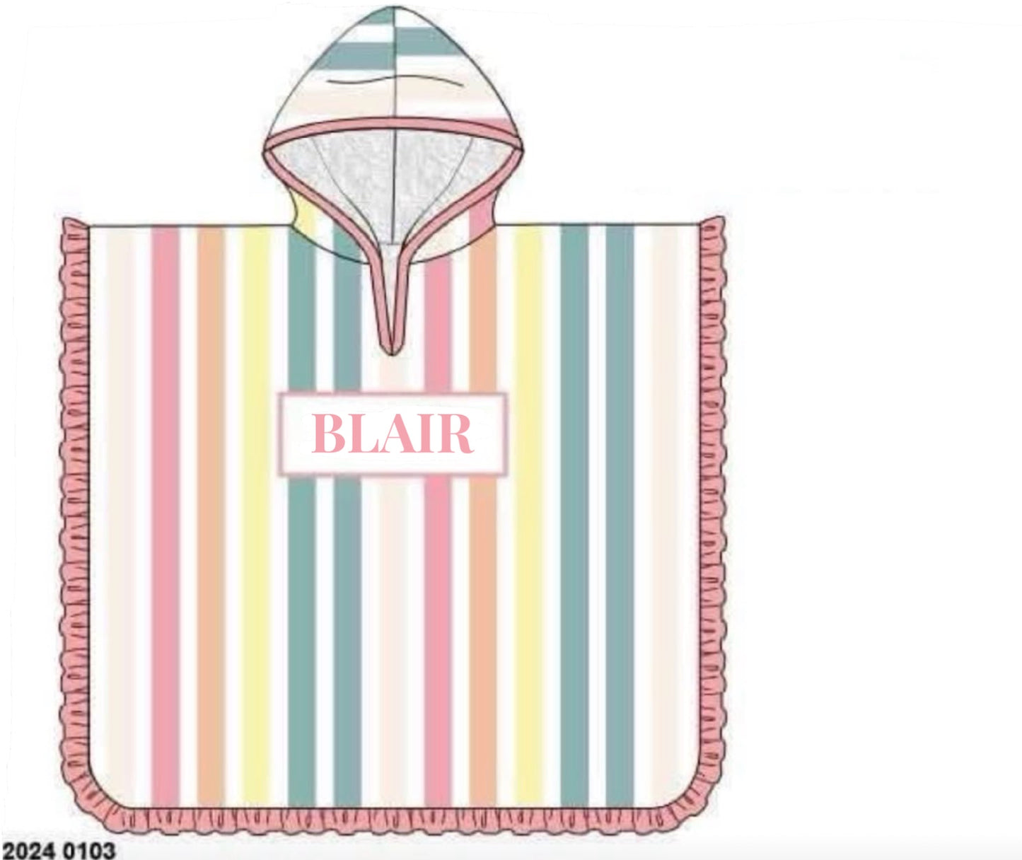 RTS: Jubilee Stripes- Girls Smocked Hooded Towel "BLAIR"