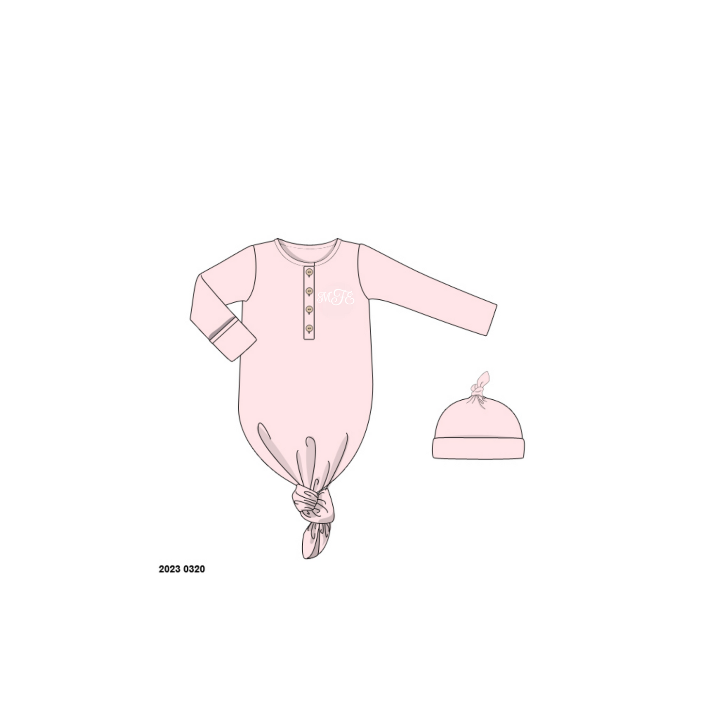 RTS: Honey 2: Hopscotch- Honey Muslin Gown Set in Pink "mFe"