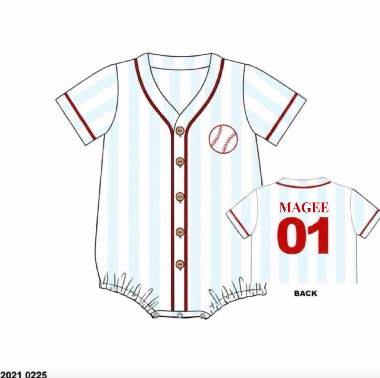 RTS: Play Ball!- Boys Knit Bubble Jersey "MAGEE"