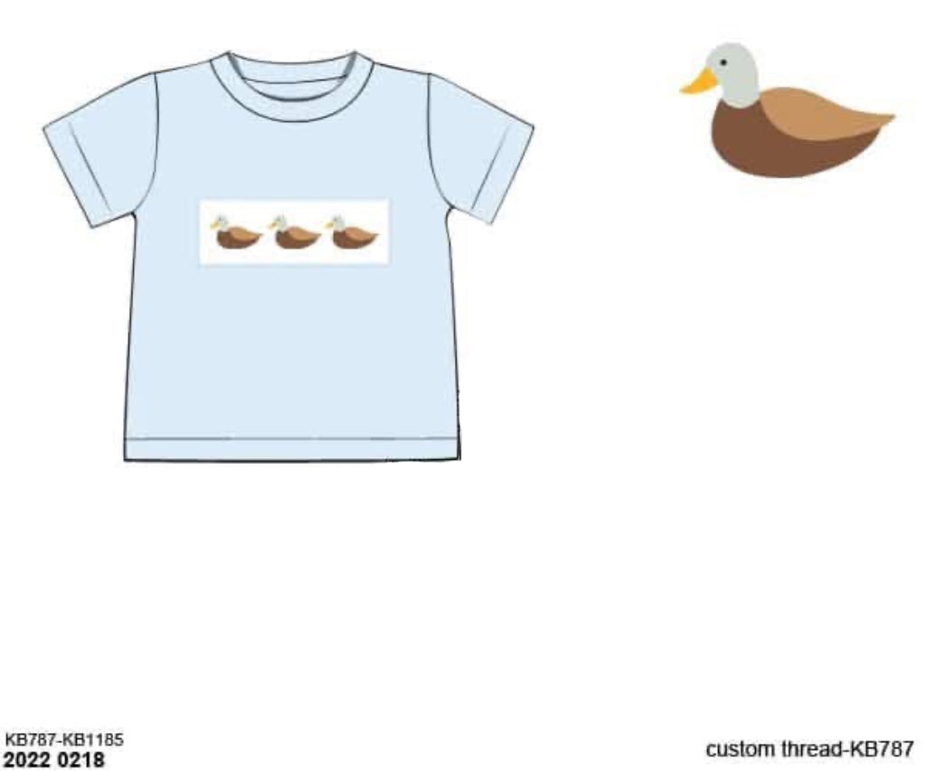 RTS: Critter Collection- Boys Smocked Duck Knit Shirt