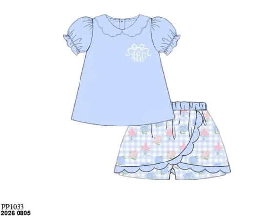Special Pricing 2.0: Simple Knit Sets- Girls Bouquet & Gingham Skort Set