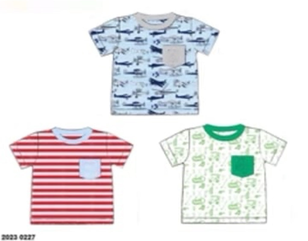 RTS: 3pc Shirt Pack- Boys Airplane, Golf, & Red Stripe