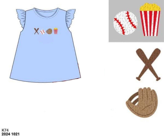 RTS: Sport Collection- Girls French Knot Baseball Shirt