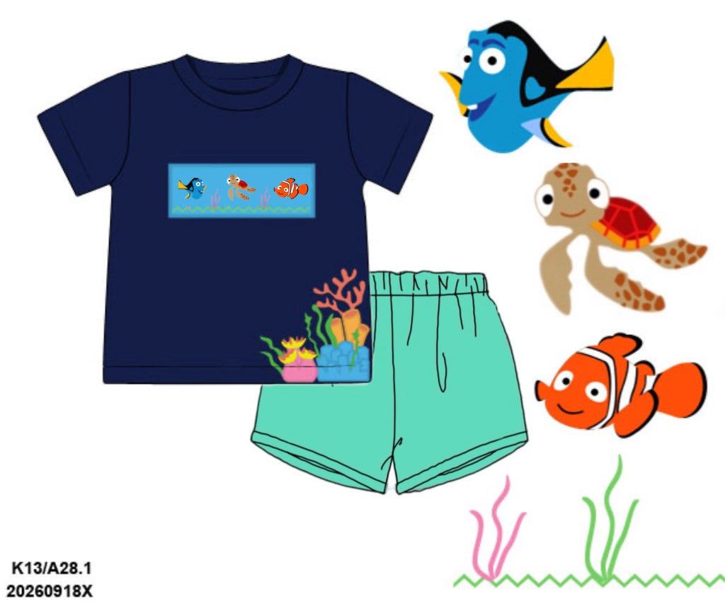 Pre Order 152: Don't Trust Becky- Boys Smocked Knit Shortie Set