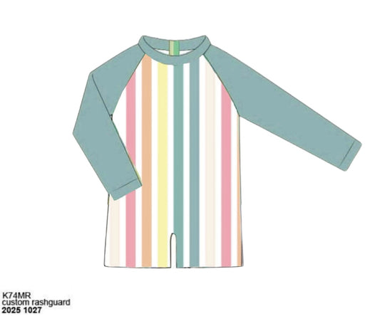Pre Order 138: Jubilee Stripe - Boys 1pc Rash Guard Swim