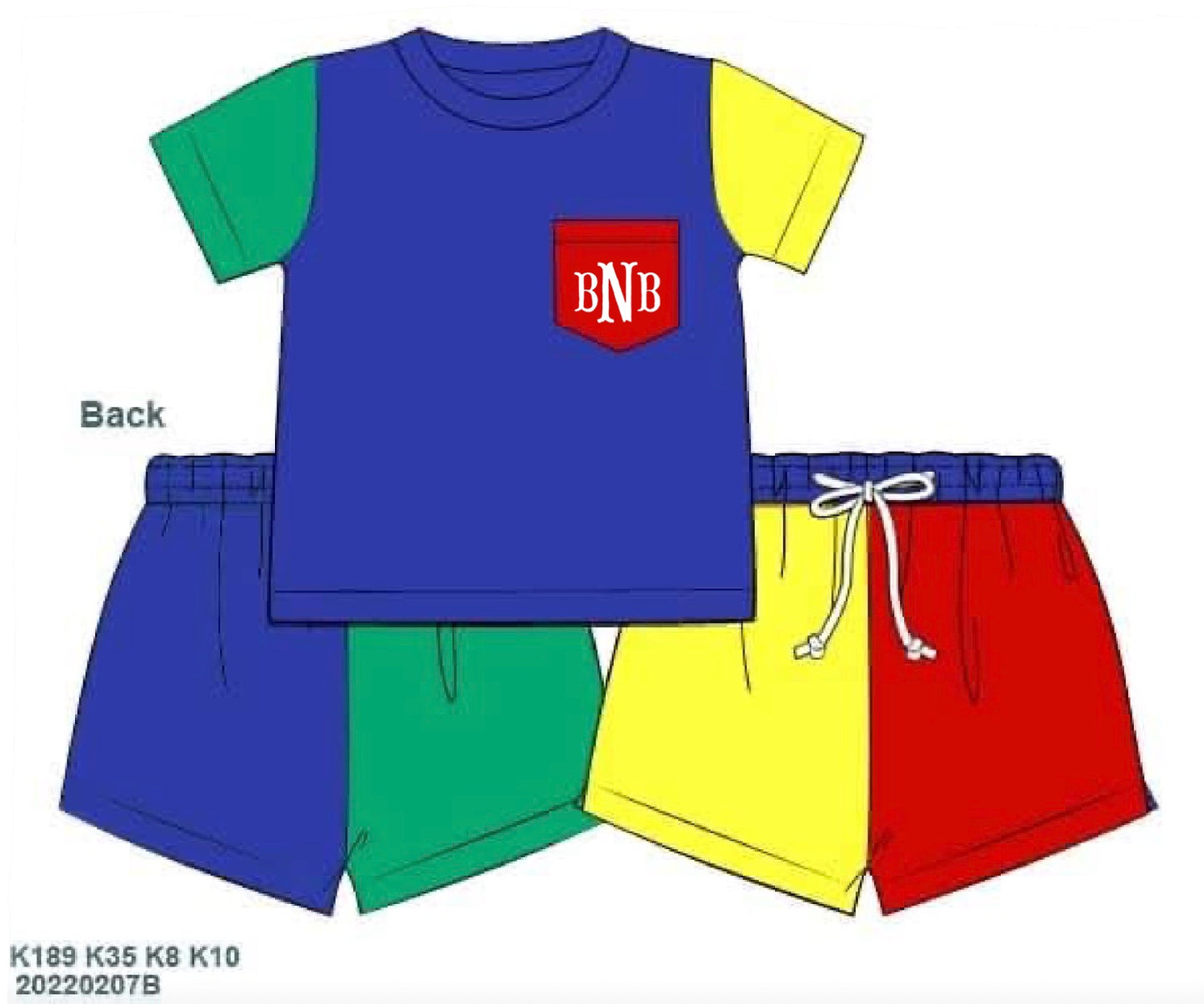 Throwback Pre Order: Primary Colorblock- Boys Knit Shortie Set