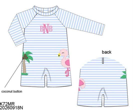Pre Order 150: Flock of Fun- Boys 1pc Rashguard Swim