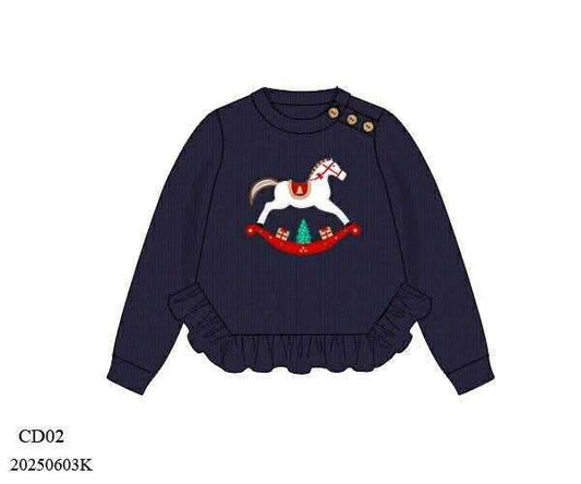 RTS: Christmas Sweaters-  Mom/Mini Rocking Horse Sweater