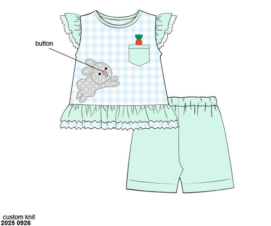 RTS: SomeBUNNY Sweet- Girls Knit Biker Short Set