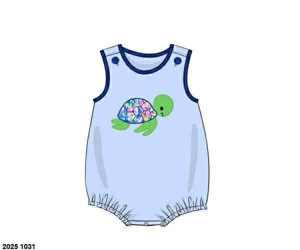 Pre Order 136: Tides & Turtles- Boys Knit Appliqué Bubble