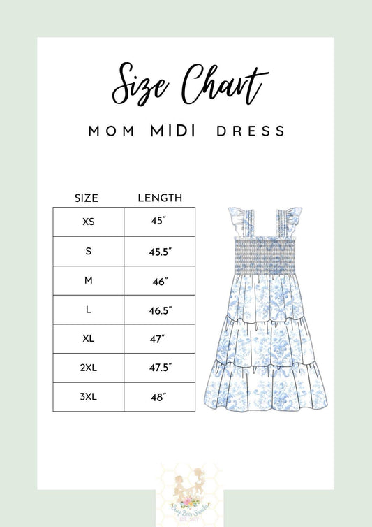 Mom Midi Dress Size Chart