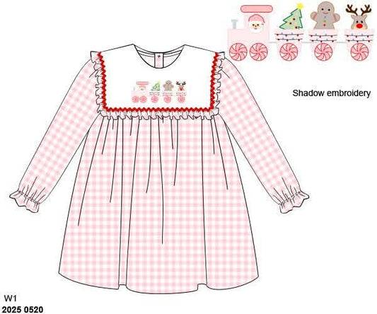 RTS: Candy Cane Caboose- Girls Knit Dress