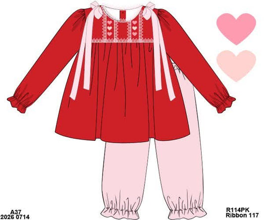 Pre Order 147: Valentine Party- Girls Woven Bubble Pant