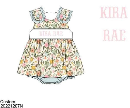 Pre Order 149: Everyday Name Smocks- Girls Kira Rae Knit Bubble