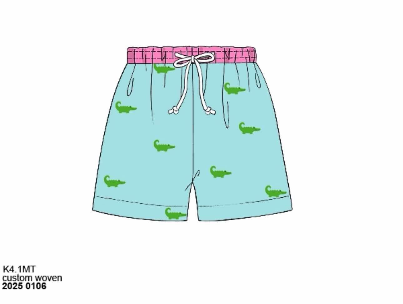 Pre Order 147: Rep Request- Boy Alligator Traditional Swim Shorts