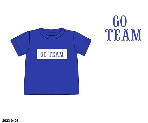 Pre Order 140: Custom Name Smocks- Boys Royal Blue Knit Shirt