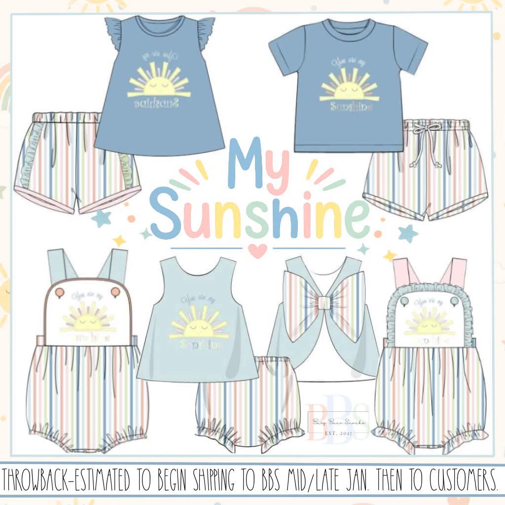 Throwback Pre Order: You Are My Sunshine- Boys Knit Sunsuit