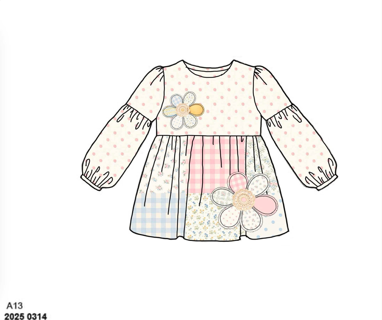 Honey 3: Homestead- Flowers: Mom/Mini Floral Long Sleeve Appliqué Shirt