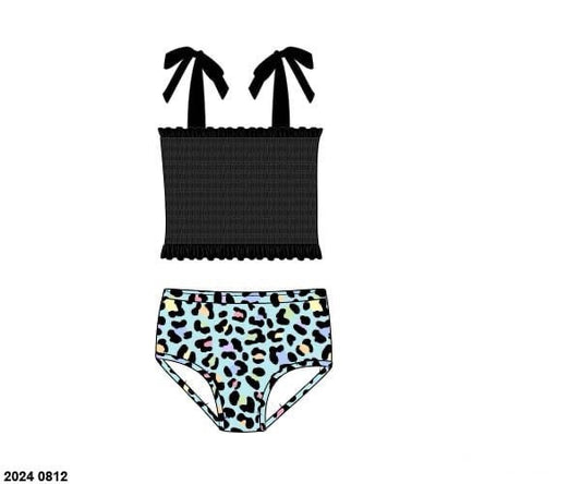 RTS: Girls Only- Rainbow Leopard Mom & Mini 2pc Woven Swim