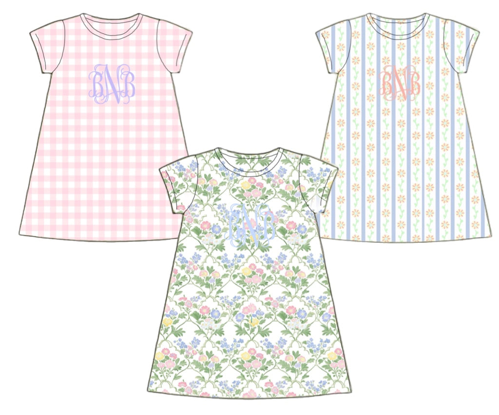 Special Pricing Presale: 3pc Knit Pack- Mom/Mini Mary Keene Floral, Pink Gingham, Flower Power Dresses