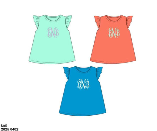 Pre Order 136: 3pc Shirt Pack- Girls Mint, Aqua, and Coral
