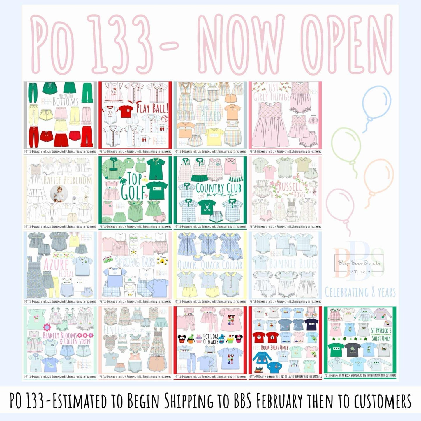 Pre Order 133. CLOSED (Ships TO BBS warehouse in February then to customers.)