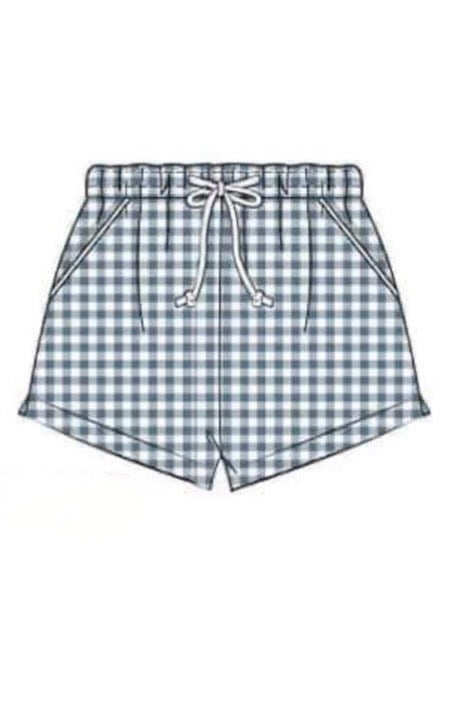 RTS: DEFECT- Boys Blue Check Linen Shorts